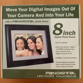 Dpf80-2b Pandigital 8 Inch Lcd Digital Photo Frame Black 128mb Dpf80-2 Unused Has Remote