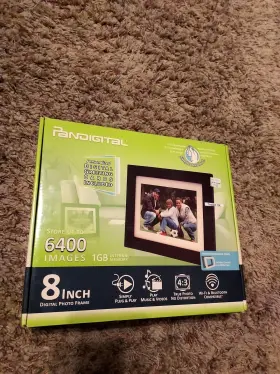 P18056w01b Pandigital Digital Photo Picture Frame 8 Inch 1 Gb Remote 6400 Images New Old Stock