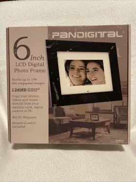 Pan-602-w-892235000067 Pandigital Pan602-w Lcd Digital Photo Picture Video Frame 6 Inch Inches Black - New