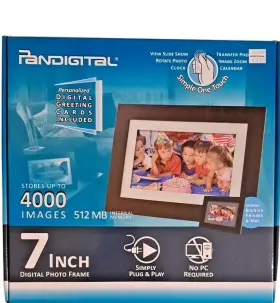 Pi7056aw Pandigital Digital Picture Photo Frame 512 Mb 4000 Images A1 New In Box