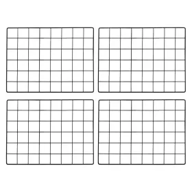 Pta240313tt001346 Patikil 16x12 Inch Wall Grid Panel 4 Pcs Metal Wire Photo Decorative Gr