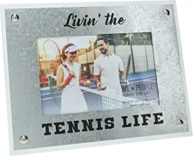 67882 Pavilion Gift Company Livinft The Tennis Life - 8.5x6.5 Inch Easel Back Picture Frame Gray