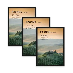 Paxnok 617513040142 Picture Frame 20x30 Inches Black - Set Of 3 Modern Style Shatterproof Wa