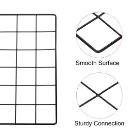 Peroup 619668188861 16 Inch X12 Wire Grid Panel For Home Photo Pictures Decor Hanging Organizer Black #3