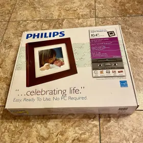 Spf3400c Philips Digital Photoframe 10.4 Inch Lcd Panel Brown Wood Frame Spf3400 G7
