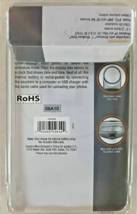 1600042 Photkeychain Photo Keychain 1.5 Inch Digital Display Holds Up To 60 Photos Rechargeable Batteries #2