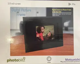 Fl24464 Photoblitz Digital Photo Frame Black - Polaroid 5.6 Inch Screen Picture