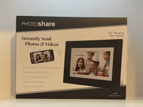 2329099 Photoshare Gallery 10 Inch Chrome And Midnight Black Wifi Digital Frame