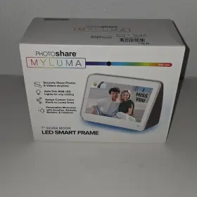 Photoshare 85002074461 Myluma 7 In Led Smart Digital Photo Frame Silver With Color Lights