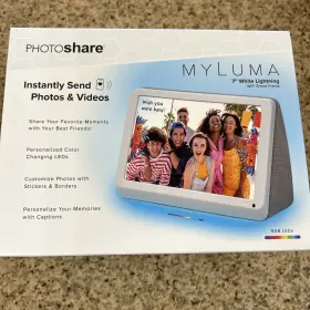 Fml07wl Photoshare My Luma 7 Inch White Lightning Wifi Smart Frame New In Box