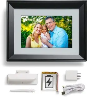 Photospring 856394008081 10in Wifi Digital Photo Frame With Battery Load Family Pictures By Email App