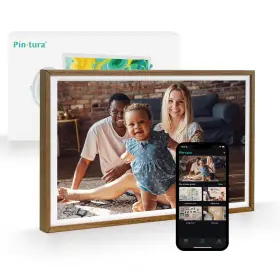 1920 Pin Tura 977017810509 13.3 Inch Wifi Digital Picture Frame With Wood Texture - 1080p Fhd M