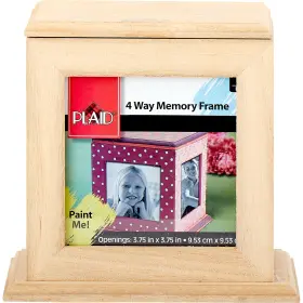 97870 Plaid 3 Pack Unpainted Wood Surface 4-way Memory Frame 1 Piece