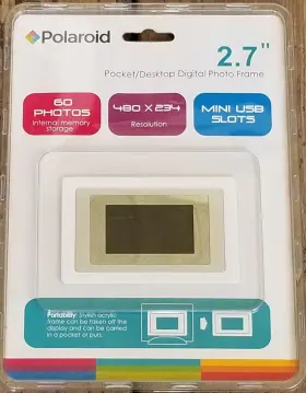 Polaroid 543482760832 New 2.7 Inch Mini Digital Photo Frame Desktop/pocket 60 Photos Sealed Nos