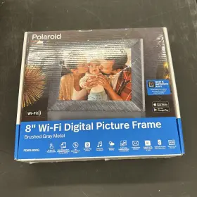 88516020 Polaroid 8 Inch Wi-fi Digital Photo Frame Brushed Gray Metal -