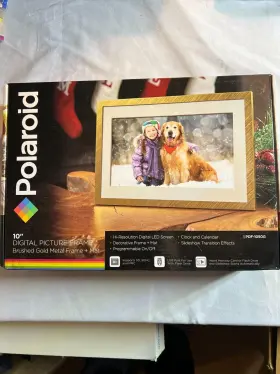 Pdf-1050g Polaroid 10 Inch Digital Picture Frame Brushed Gold Metal With Mat Brand New