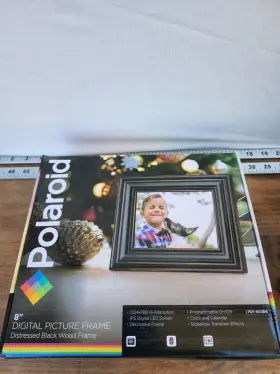 Pdf-800db Polaroid Digital Picture Frame 8 Inch Distressed Black Wood