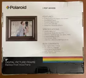 Pdf-800eb Polaroid 8 Inch Led Screen Digital Picture Frame Espresso Wood Finish #2