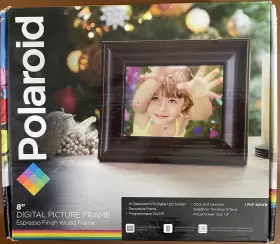 Pdf-800eb Polaroid 8 Inch Led Screen Digital Picture Frame Espresso Wood Finish