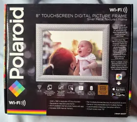 Pdwx-800nt Polaroid 8 Inch Wi-fi Touchscreen Digital Silver Textured Picture Frame