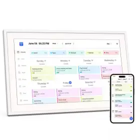 Proscan 445047222290 15.6 Inch Smart Family Calendar Wi-fi Cloud Digital Picture Frame In White
