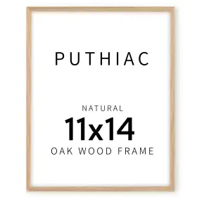 P124b Puthiac 11x14 Oak Wood Picture Frame - Minimalist Poster 11 Inch X14 W