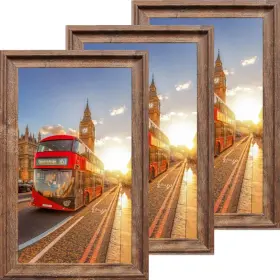 Qeqrug 779303349719 11x17 Retro Poster Frame Set Of 3 Rustic 11 X 17 Picture For Wall Home
