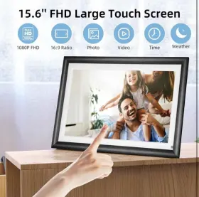 J15601 Qocen 32gb Wifi Digital Picture Frame 15.6 Inch Large Photo #3