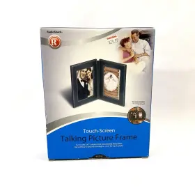63-1210 Radioshack New Radio Shack Touch Screen Double 5x7 Black Leatherette Talking Picture Frame