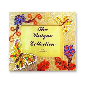 Rockin 680002181008 Butterfly Photo Frame - Sandstone Mosaic Tile For 4 Inch X 6 Photos