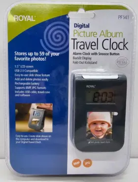 Royal 022447391039 New Digital Travel Clock Picture Album Stores 59 Photos Alarm Snooze Nos