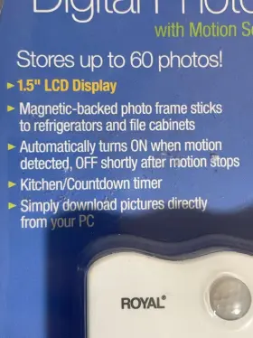 29449t Royal Digital Photo Frame With Motion Sensor Magnet And Clip Holds 60 Pictures #3