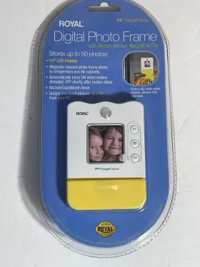29449t Royal Digital Photo Frame With Motion Sensor Magnet And Clip Holds 60 Pictures