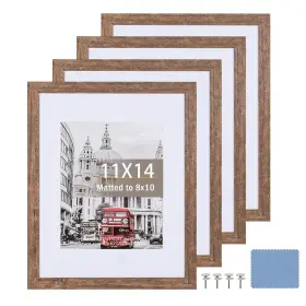 Seedling Photo Frame 652261923804 11x14 Picture Set Of 4 Display Pictures 8x10 With Mat Or Without