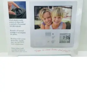 Ue-501 Sharper Image Talking Picture 2-way Frame With Message Alarm Clock And Temperature #2