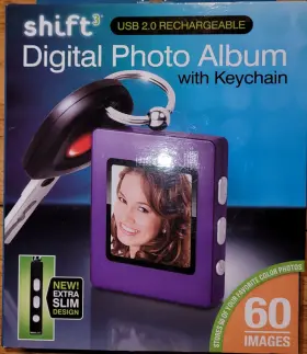1629932 Shift Rare Purple Digital Photo Album Keychain Usb Rechargeable Vintage Htf New