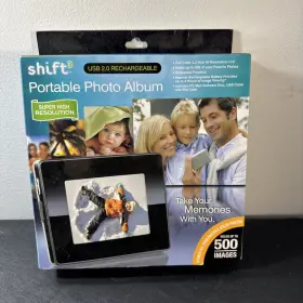 Shift 3 694202103401 New Portable Photo Album 500 Images Color 3.2 Inch Lcd High Resolution Usb
