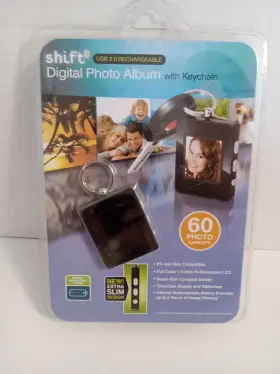 Shift3 694202104682 Shift 3 Digital Photo Album With Keychain Black Usb 2.0 Rechargeable
