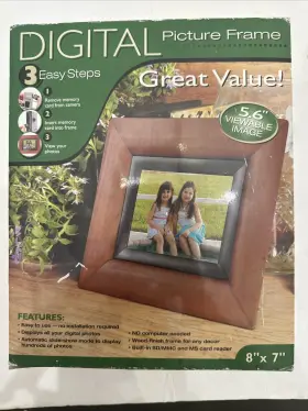 Spdpf56e Smart Parts 092566910039 Smartparts Digital Picture Frame 5.6 Inch Wood Finish New In Box 8x7