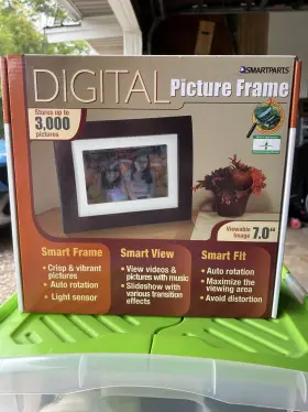 Spx7e Smart Parts Smartparts Digital Picture Frame With Music Up To 3000 Pictures Wood Look