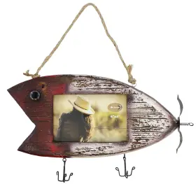 B01bi2wnte Smartsf Rustic Fishing Lure Barnwood Picture Frame 4 Inch X 6 Photo