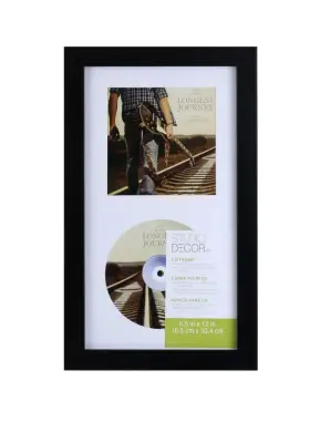 14fp1839 Studio Decor Standard Cd Frame Display Case Black 6.5 Inch X 12 Real Glass