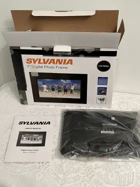 Sdpf757 Sylvania 058465777715 7 Inch Digital Photo Frame Led Panel Model No. Clock Calendar Nib #2