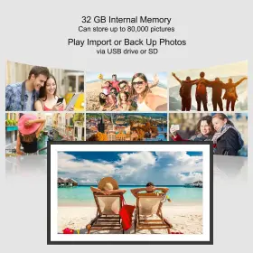 Df108 Tapinsaw Frameo Digital Picture Frame 15.6 Inch 32gb Large Wifi Photo Wi #3