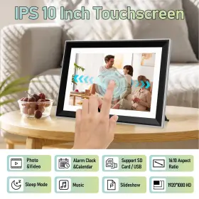 Teftymon 755560815556 Digital Picture Frame Wifi 10.1 Inch Smart Photo Frames With 1280x800 #2