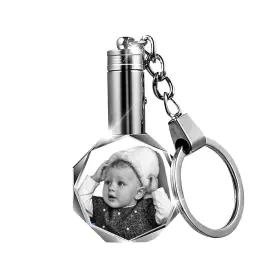 The 3d Crystal 646680330589 Photo Keychain Personalized Laser Engraved Picture With Stainless Steel