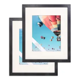 F1620bm-2a The Display Guys 2 Sets Of 16x20 Inches Black Wooden Photo Frame Tempered Glass Luxury Mad