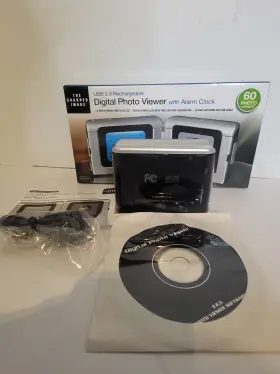 1618463 The Sharper Image Digital Photo Viewer With Alarm Clock Time Date Temperature #2