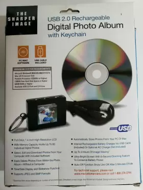The Sharper Image 694202102855 Digital Photo Album With Keychain Usb 2.0 Rechargeable #2