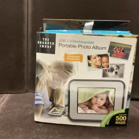 The Sharper Image 694202201824 New Usb 2.0 Rechargeable Portable Photo Album Box Opened By Me
